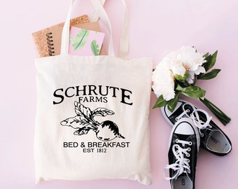 The office Market Tote Bag Schrute Farms Grocery Tote,Office ToteShopping Travel Overnight and Weekend Bag, Accessory Toiletry, Gift For Her