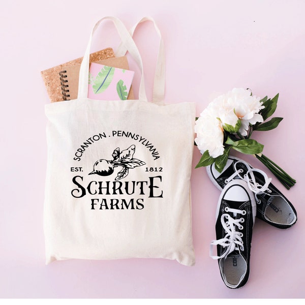 The office Market Tote Bag Schrute Farms Grocery Tote,Office ToteShopping Travel Overnight and Weekend Bag, Accessory Toiletry, Gift For Her