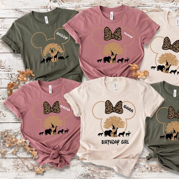 Camiseta personalizada de Animal Kingdom, viaje familiar de safari, camiseta de cumpleaños de Disney n.° 1064