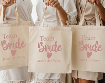 Custom Hen Party Tote Bag: Bridal Shower Favor, Personalized Cotton Bag (5)
