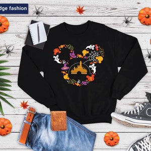 Mickey Mouse Not to Scary - Halloween Adult Sweat Shirt, Halloween Ghost Sweater/Jumper, Women/Men/Unisex Halloween Shirts, Halloween Gift