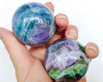 Rainbow Fluorite Crystal Spheres | Rainbow Fluorite Crystal Balls | Healing Crystals