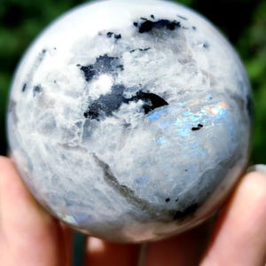 High Quality Rainbow Moonstone Crystal Spheres from India | White Labradorite with Rainbow Flash | Rainbow Moonstone Crystal Ball