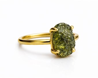 Czech Republic Moldavite Prong Ring
