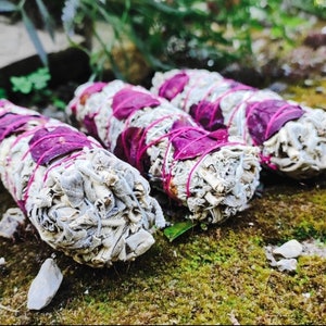 Rose Petal Sage Smudge Sticks