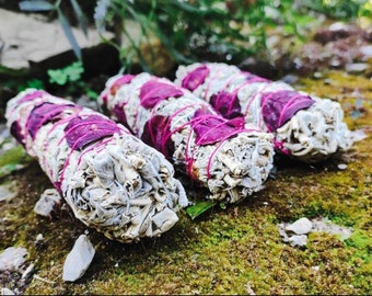 Rose Petal Sage Smudge Sticks