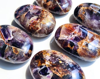 Super 7 Crystal Palm Stones, Super Seven Palm Stones, Melody Palm Stone, Super Seven Crystals, Sacred Seven Polished Crystal | Reiki