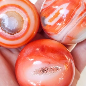 High Quality Mini Carnelian Crystal Sphere, Druzy Carnelian Sphere, Carnelian Crystal, Crystal of Creativity & Vitality (44mm-46.5mm)
