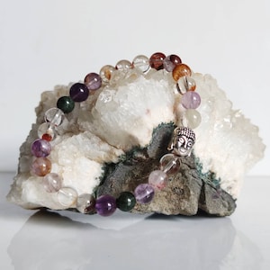 Authentic High Quality Super Seven Crystal Buddha Bracelet | Super Seven Melody Stone Bracelet | Super Seven Crystal Jewelry