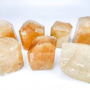 Yellow Honey Calcite Rhomb Cube | Rhombohedron Optical Honey Calcite Freeforms | Calcite Crystal | Optical Calcite | Golden Calcite