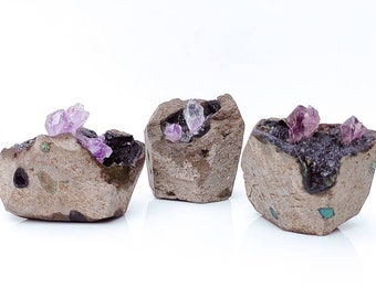 2.5" Druzy Amethyst Geode in Rock Formation
