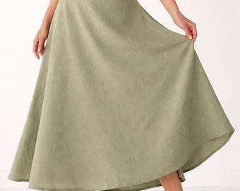 Organic Cotton Wrap Skirt (Sage)