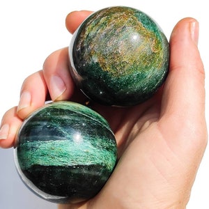 High Quality Himalayan Forest Green Jade Crystal Spheres | Green Jade Crystal | Green Jade | Stone of Luck | Green Jade Crystal Balls