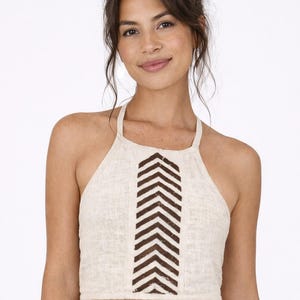 Top halter tribal de algodón orgánico