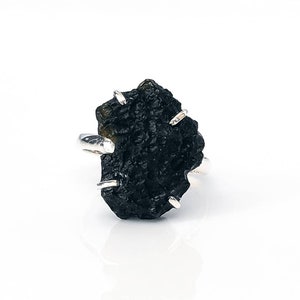 Large Tibetan Tektite 925 Sterling Silver, 18k Yellow/Rose Gold Plated | Telepathy Stone | Tektite Jewelry | Tektite Moldavite