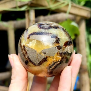 Madagaskar Septarien Drachenstein Kugel: Erdendes Aragonit Calcit