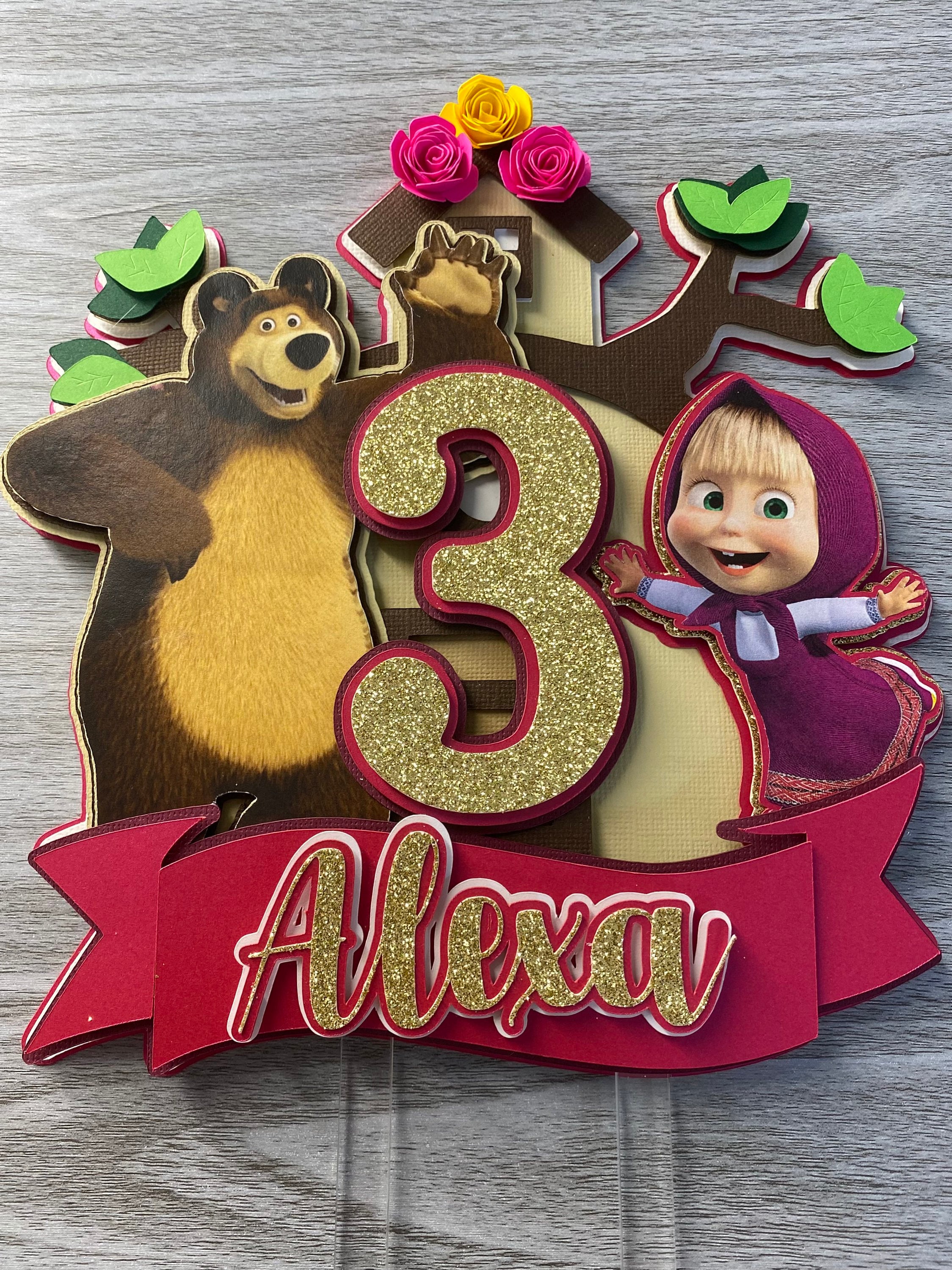 Masha And the Bear Edible Cupcake Toppers – Cakecery