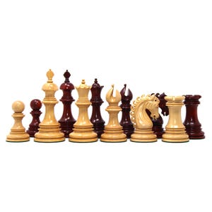 Javis Series Luxury Staunton 4.4&quot; Chess set in Boxwood and Padouk Wood