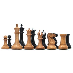 Nathaniel Cooke Series 1849 Distressed Buxus/Ebbenhout Schaakstukken King Hoogte 3.625"
