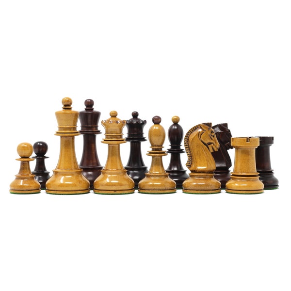 Dubrovnik Series 1950 Vintage Reproduction 3.75" Antiqued Chess Set