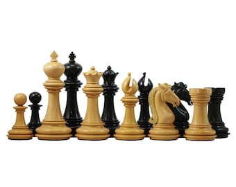 Attica Series Premium Staunton 4.125" Ebony and Boxwood Chess set