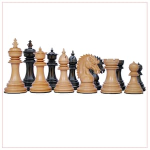 Thebes Series Premium Staunton 4.4&quot; Ebony and Box Wood Chessmen