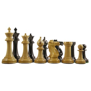 Conquest Series 4&quot; Premium Staunton Chess Set in Ebonized Box Wood