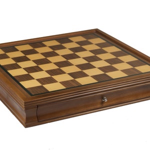 Chess Board with Storage for the chess pieces in Walnut