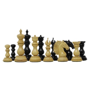 Troy Series Premium Staunton 4.4&quot; Ebony and Box Wood Chessmen