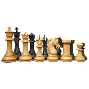 Heritage Series 4.4&quot; Premium Staunton Ebony and Box Wood Chess Set