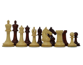 Warrior Series Premium Staunton 4" schaakstukken in Padouk en Box Wood