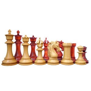 Heritage Series 4.4&quot; Premium Staunton Padouk and Box Wood Chess Set