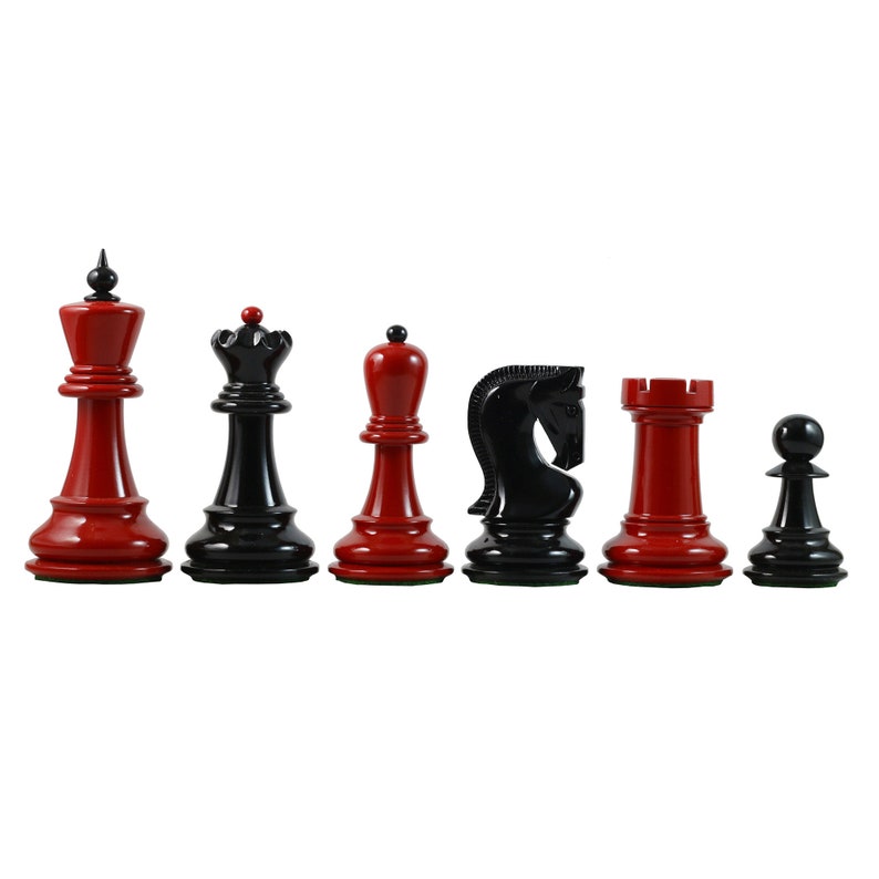 Zagreb Series 3.75 Staunton Chess Pieces Black/red - Etsy UK