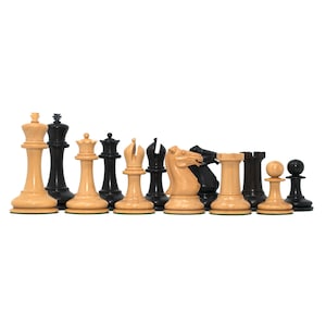 Walter Grimshaw por volta de 1854 Reprodução de 3,5" Staunton Boxwood/Ebony Chessmen