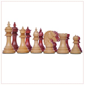 Thebes Series Premium Staunton 4.4&quot; African Padouk and Box Wood Chessmen