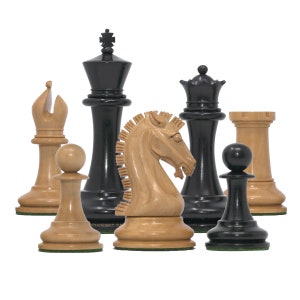 Commemorative Signature Series 3.625&quot; Staunton Chessmen by MANDEEP SAGGU in Boxwood/Ebony