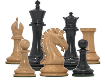 Commemorative Signature Series 3.625" Staunton Chessmen by MANDEEP SAGGU in Boxwood/Ebony