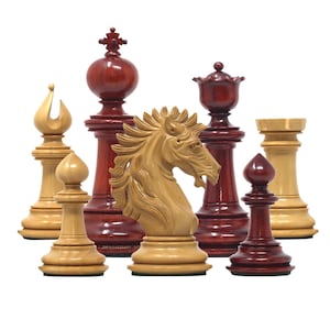 The Arthurian Series 4.4&quot; Luxury Artisan Padouk Wood Staunton Chess Pieces