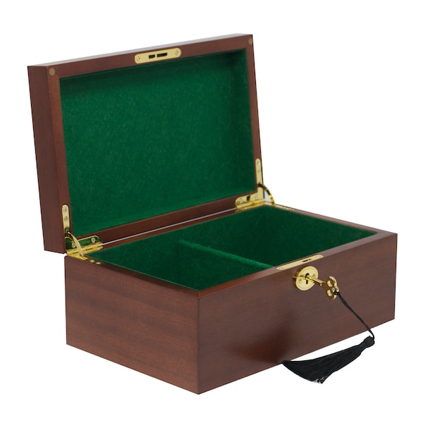 Boîte de rangement de luxe en acajou pour pièces d'échecs de luxe