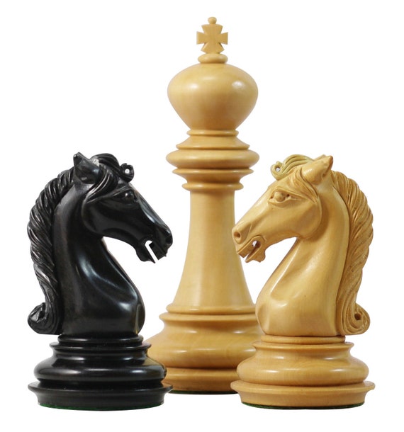 The Arthurian Series 4.4 Luxury Artisan Ebony Wood Chess Pieces