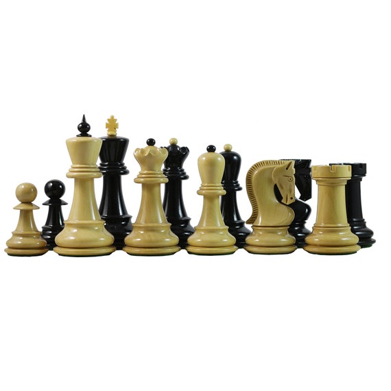 Master Series Single Weighted Plastic Chess Pieces - 3.75 King - Black &  White Set