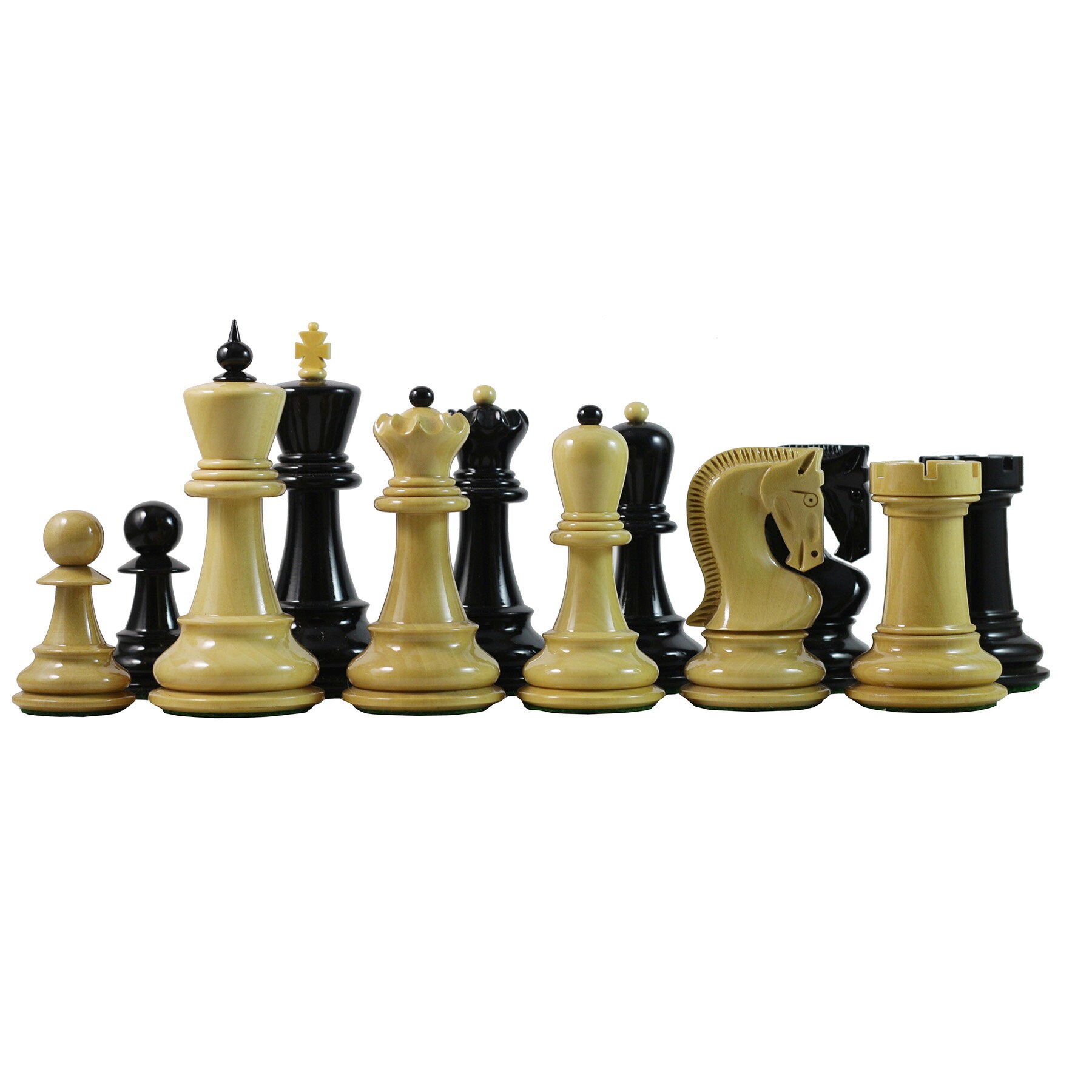 Master Series Weighted Plastic Chess Set with black & ivory pieces