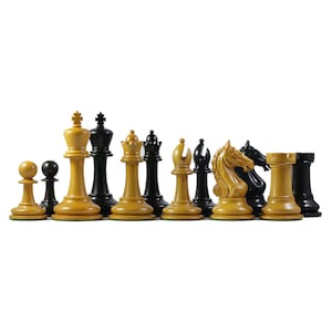 Antique Warrior Series 4&quot; Luxury Staunton Chessmen in Ebony wood and BoxWood