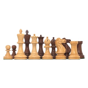Aron Series Luxury 4&quot; Luxury Staunton Chess Pieces in Acacia/Boxwood