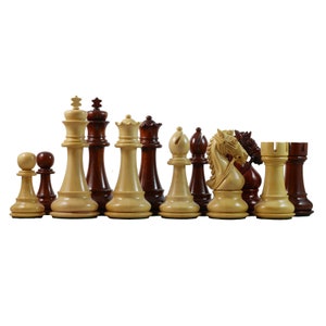 Bridle Series 4.5&quot; Premium Staunton Chess Set in African Padouk and Box Wood