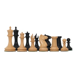 Morphy Cooke 3.5&quot; Reproduction circa 1849 Antique Chess Set in Ebony wood