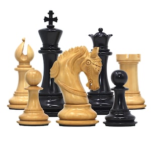 The Roman Britons Artisans Series 4.4&quot; Luxury Staunton Chess Set in Ebony/Boxwood