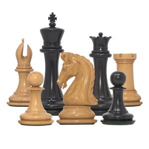 Tristan Series Luxury Staunton Chess Pieces in Ebony wood: King Size 4.4&quot;