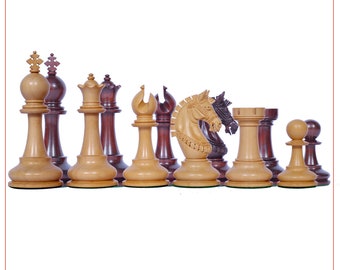 Aristocrat Series 4" Luxe Staunton Padoek-schaakstukken en dooshout