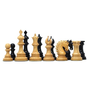 Javis Series Luxury Staunton 4.4&quot; Chess set in Boxwood and Ebony Wood